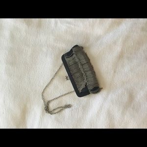 Black Silver Small Clutch Crossbody